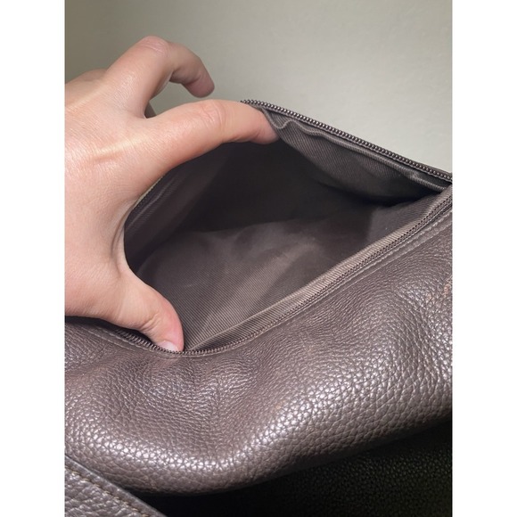 The Sak Crossbody Bag Brown Leather Satchel Flap Inside Pockets Divider Used - Picture 7 of 16